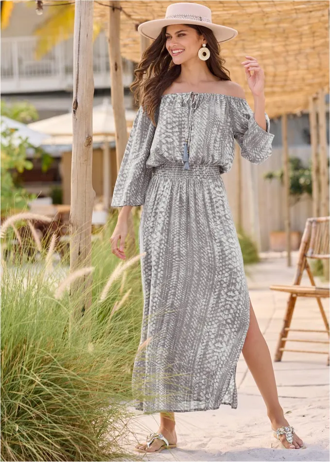 STRAPLESS MAXI DRESS Cream Women VENUS Sundresses