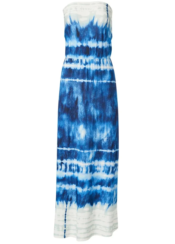 STRAPLESS PRINT MAXI DRESS Blue Multi Women VENUS Sundresses