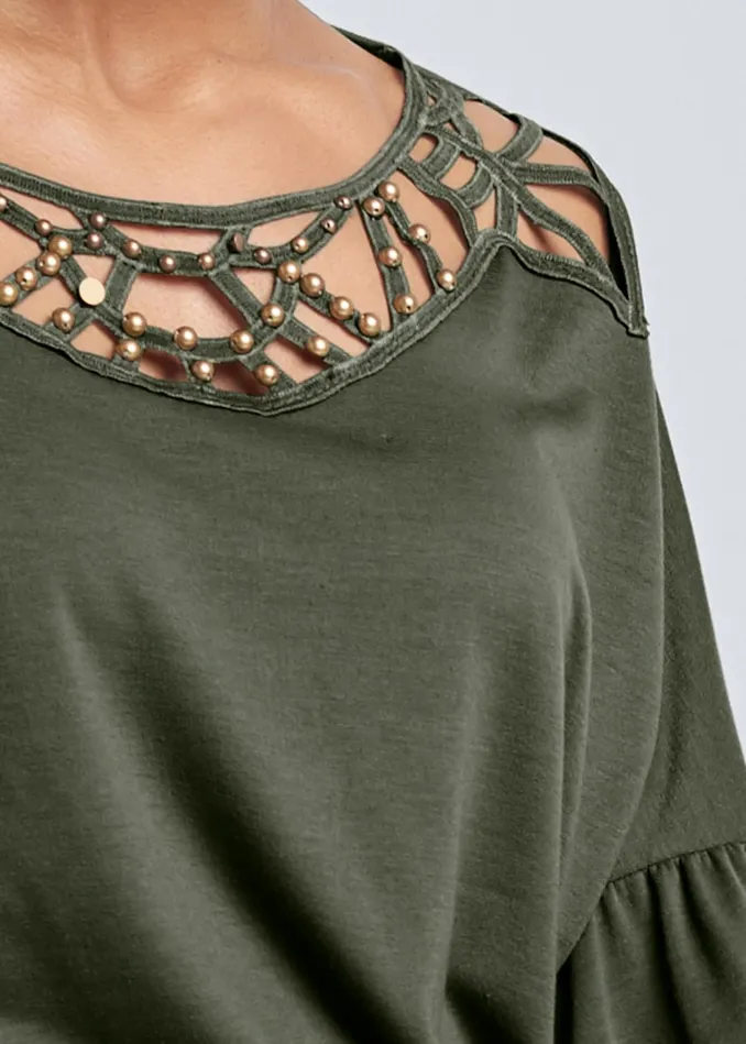 STRAPPY DETAIL SWEATSHIRT Olive Women VENUS Sweatshirts and Hoodies