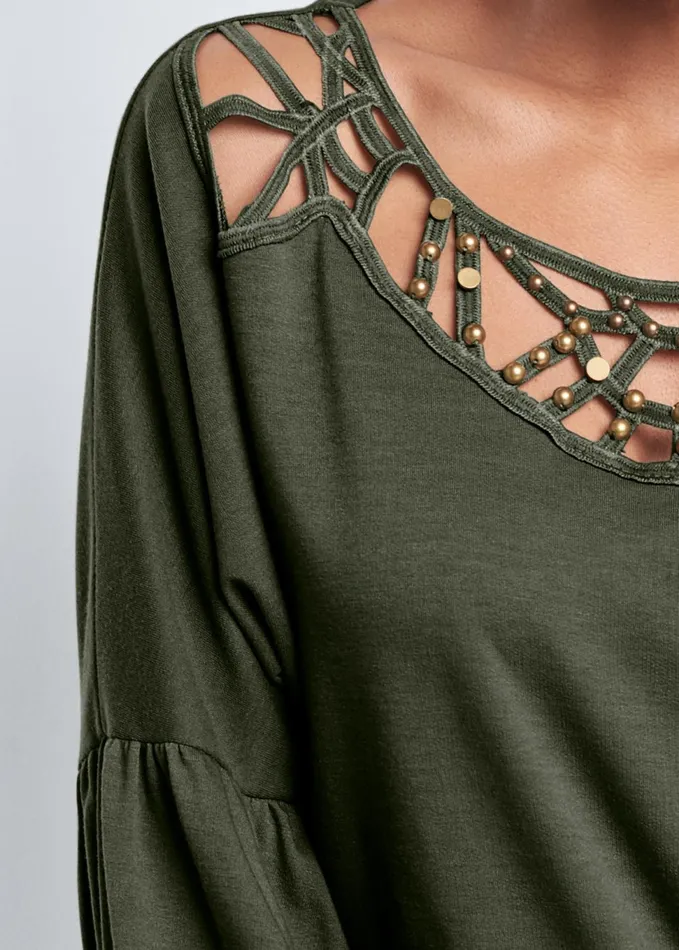 STRAPPY DETAIL SWEATSHIRT Olive Women VENUS Sweatshirts and Hoodies