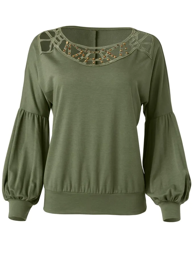 STRAPPY DETAIL SWEATSHIRT Olive Women VENUS Sweatshirts and Hoodies