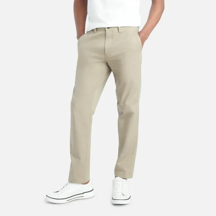 Stretch Chino Slim Fit Flex Waistband Flat Front Casual Pant Med Khaki Men Kenneth Cole Bottoms