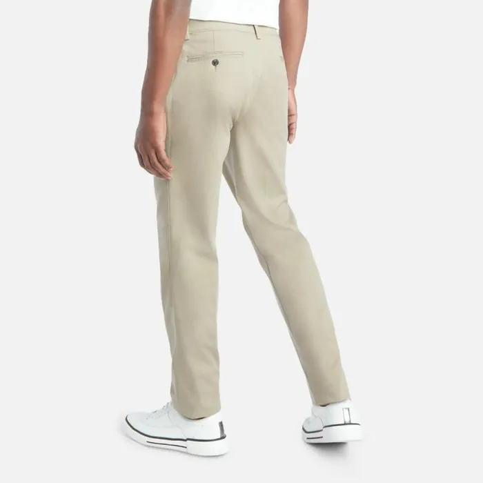 Stretch Chino Slim Fit Flex Waistband Flat Front Casual Pant Med Khaki Men Kenneth Cole Bottoms