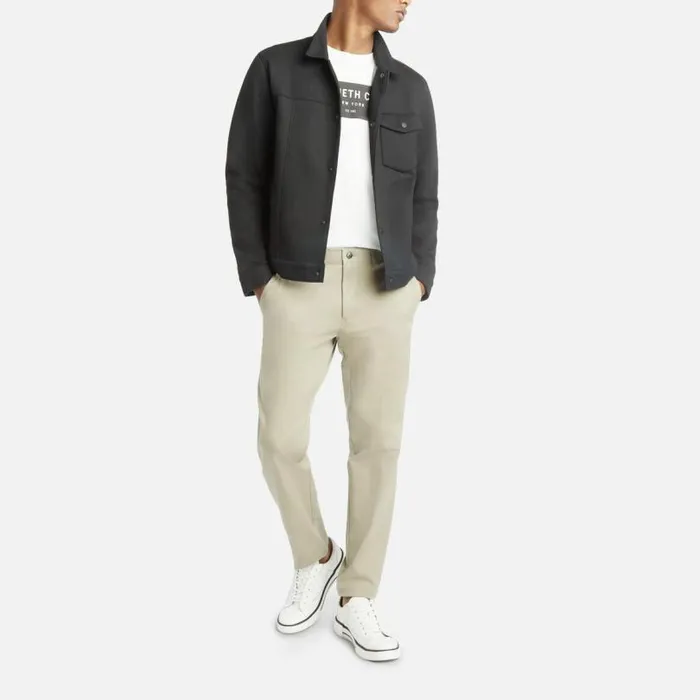 Stretch Chino Slim Fit Flex Waistband Flat Front Casual Pant Med Khaki Men Kenneth Cole Bottoms