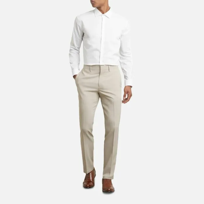 Stria Slim Fit Flex Waistband Flat Front Dress Pant Tan Men Kenneth Cole Bottoms