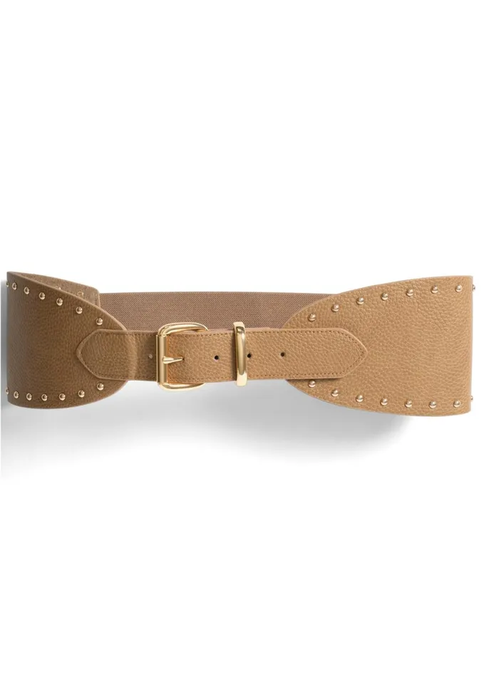 STUD TRIM WAIST BELT Brown Women VENUS Belts