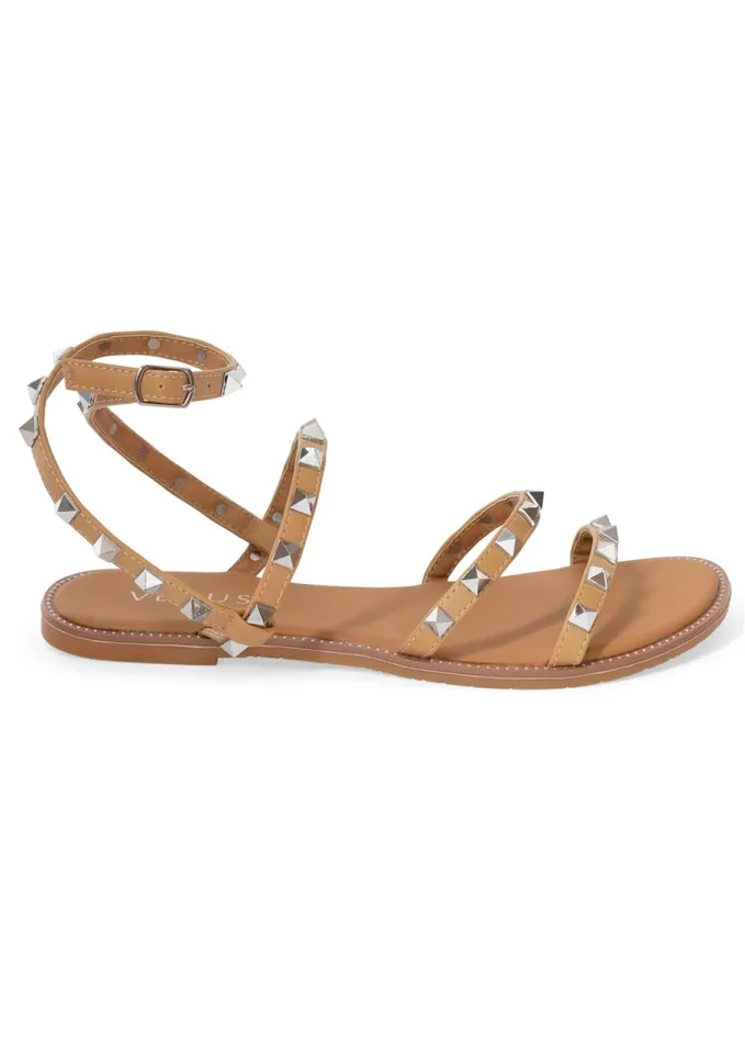 STUDDED GLADIATOR SANDALS Tan Women VENUS Sandals and Wedges STUDDED GLADIATOR SANDALS Tan Women VENUS Sandals and Wedges