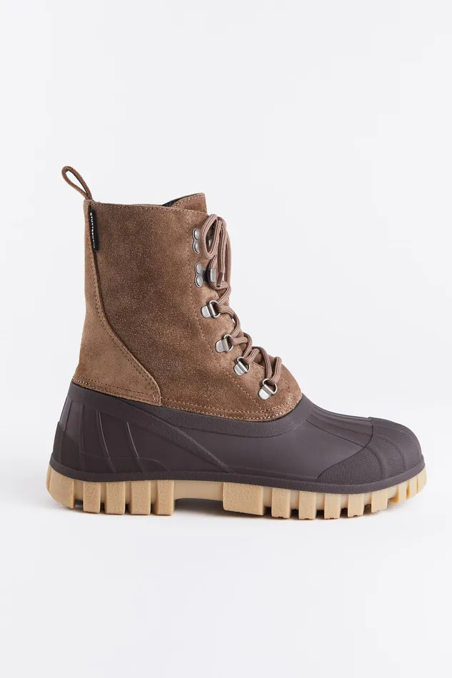 Suede Boots Women Stutterheim Patrol Boot Suede Tobacco