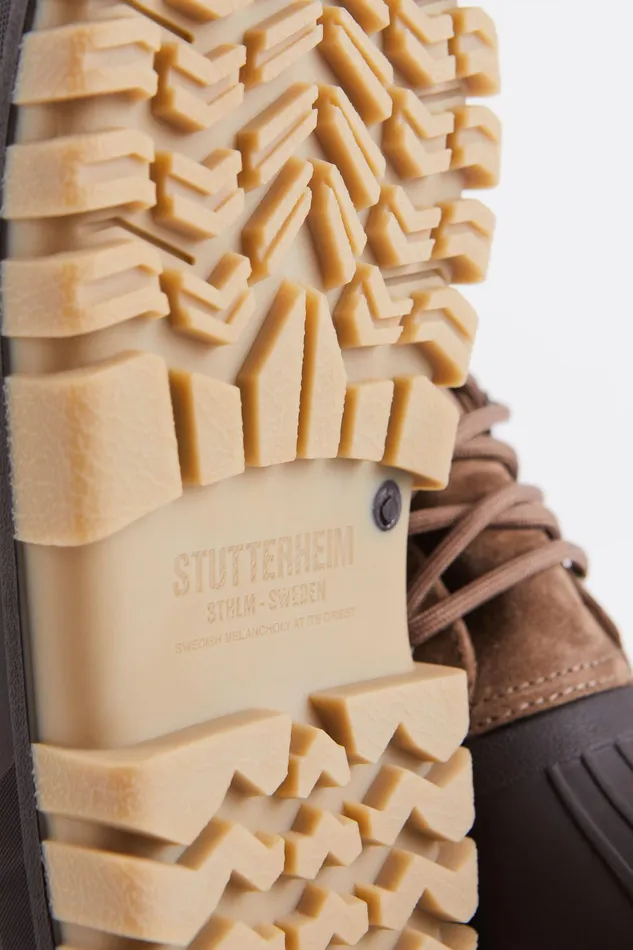 Suede Boots Women Stutterheim Patrol Boot Suede Tobacco