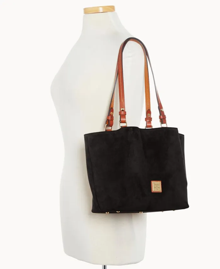 Suede Small Flynn Black Woman Dooney and Bourke Shoulder Bags Suede Small Flynn Black Woman Dooney and Bourke Shoulder Bags
