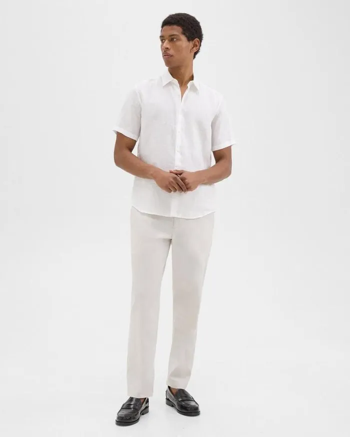 Suits Men Theory Curtis Drawstring Pant In Good Linen Sand