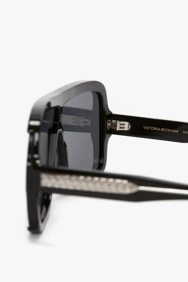 Sunglasses Women Victoria Beckham Layered Mask Sunglasses In BlackSilverMirror Sunglasses Women Victoria Beckham Layered Mask Sunglasses In BlackSilverMirror