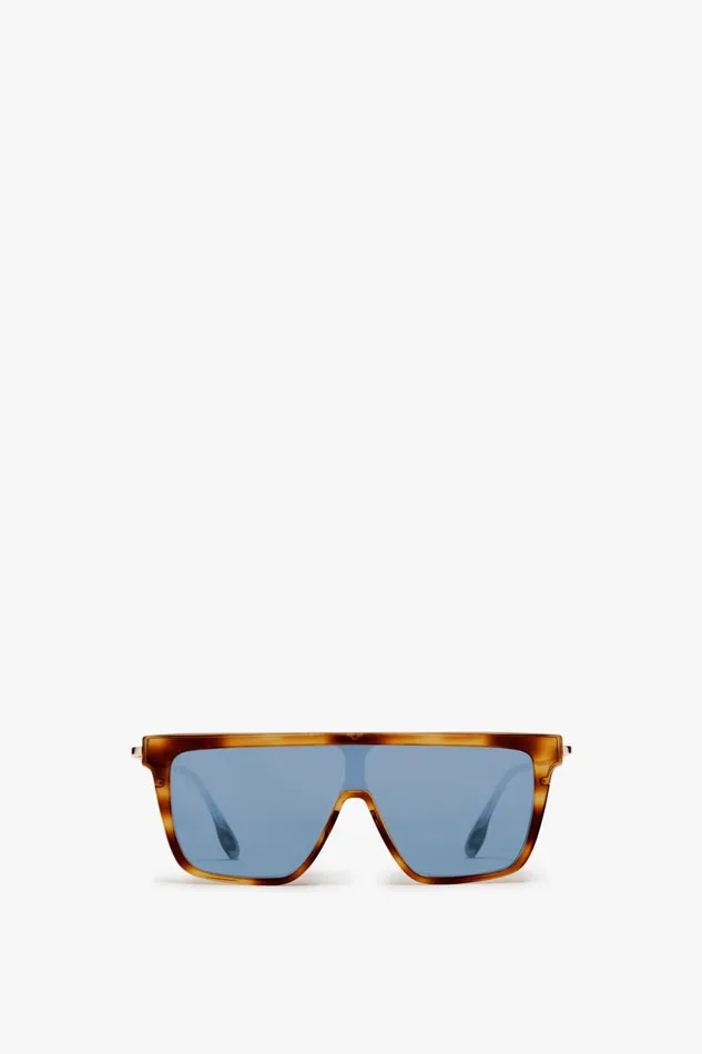 Sunglasses Women Victoria Beckham Rectangular Shield Sunglasses In Tortoise