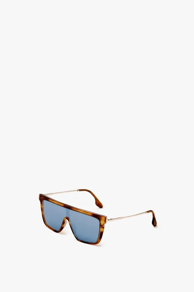 Sunglasses Women Victoria Beckham Rectangular Shield Sunglasses In Tortoise Sunglasses Women Victoria Beckham Rectangular Shield Sunglasses In Tortoise