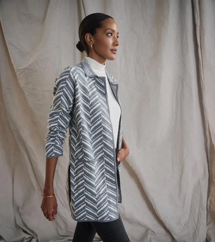 Sweater Blazer 8211 Grey Chevron Hatley