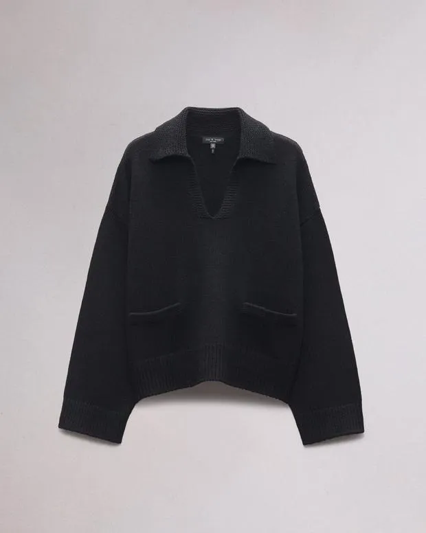 Sweaters and Sweatshirts Women Rag and Bone Danica Polo Sweater Black