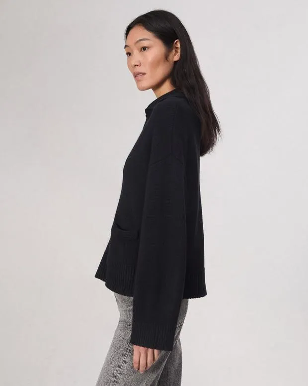 Sweaters and Sweatshirts Women Rag and Bone Danica Polo Sweater Black