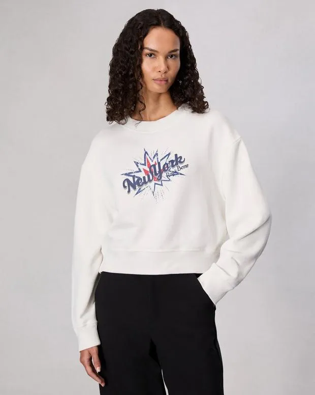 Sweaters and Sweatshirts Women Rag and Bone New York Terry Sweatshirt Ivory Multi