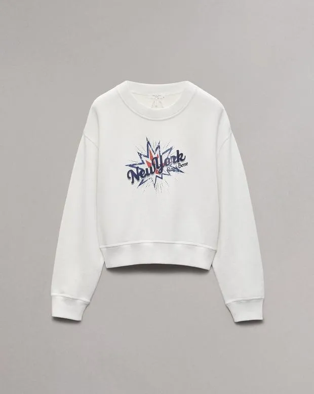 Sweaters and Sweatshirts Women Rag and Bone New York Terry Sweatshirt Ivory Multi