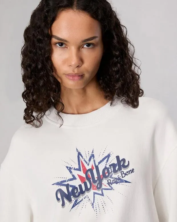 Sweaters and Sweatshirts Women Rag and Bone New York Terry Sweatshirt Ivory Multi