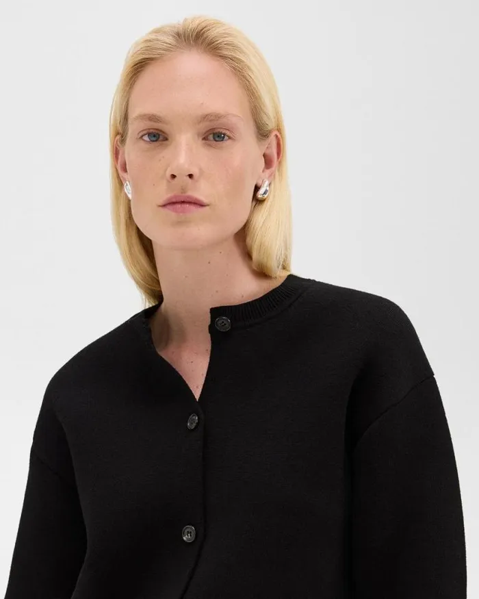 Sweaters Cardigans Women Theory Structured Cardigan In Cotton Boucl Black Sweaters Cardigans Women Theory Structured Cardigan In Cotton Boucl Black