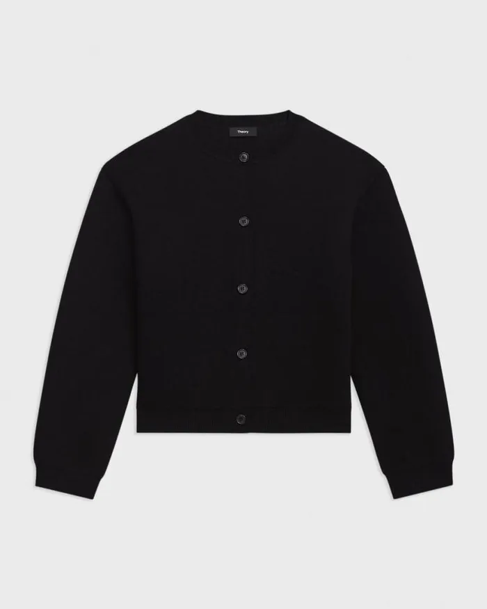 Sweaters Cardigans Women Theory Structured Cardigan In Cotton Boucl Black Sweaters Cardigans Women Theory Structured Cardigan In Cotton Boucl Black