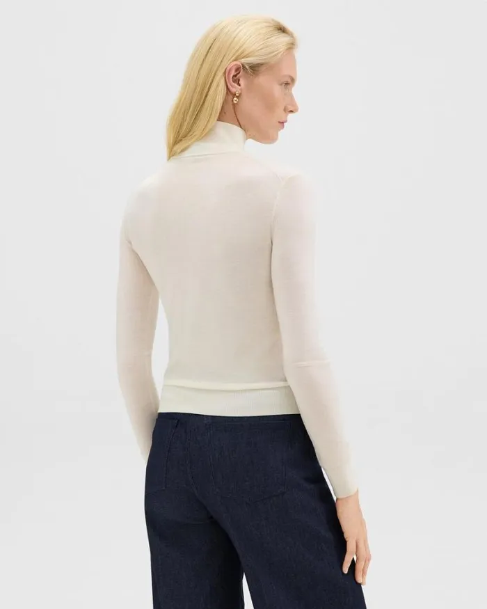 Sweaters Cardigans Women Theory Turtleneck Sweater In Regal Wool New Ivory