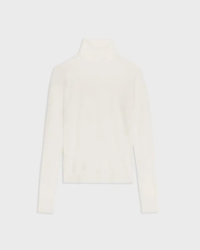 Sweaters Cardigans Women Theory Turtleneck Sweater In Regal Wool New Ivory