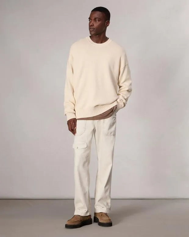 Sweaters Men Rag and Bone Clarkson Cotton Sweater Turtledove