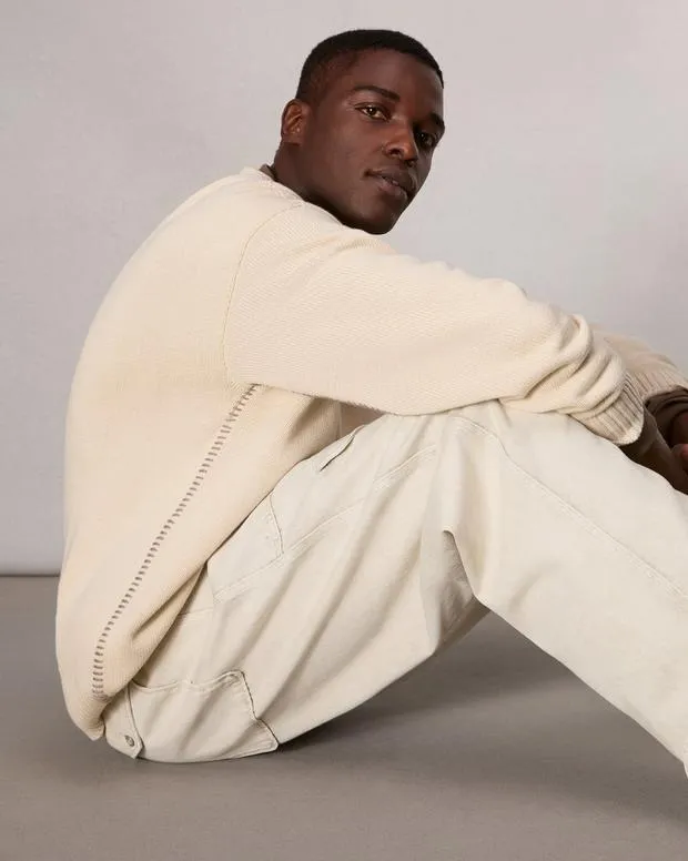 Sweaters Men Rag and Bone Clarkson Cotton Sweater Turtledove