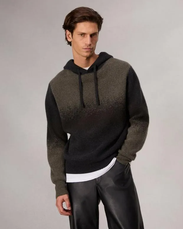 Sweaters Men Rag and Bone Downing Sweater Hoodie Green Multi