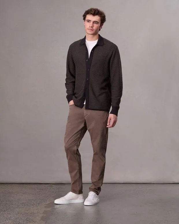 Sweaters Men Rag and Bone Hayes Button Up Shirt Slate Brown