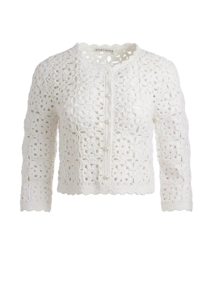 Sweaters Women Alice Olivia Anderson Cardigan White