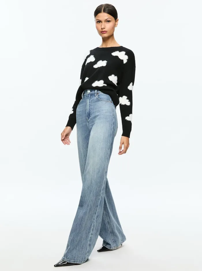 Sweaters Women Alice Olivia Gleeson Pullover Blacksoft White