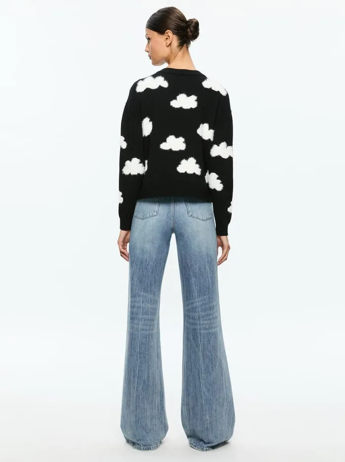 Sweaters Women Alice Olivia Gleeson Pullover Blacksoft White