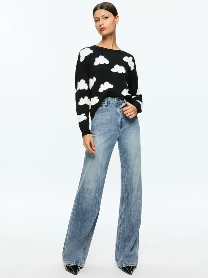 Sweaters Women Alice Olivia Gleeson Pullover Blacksoft White
