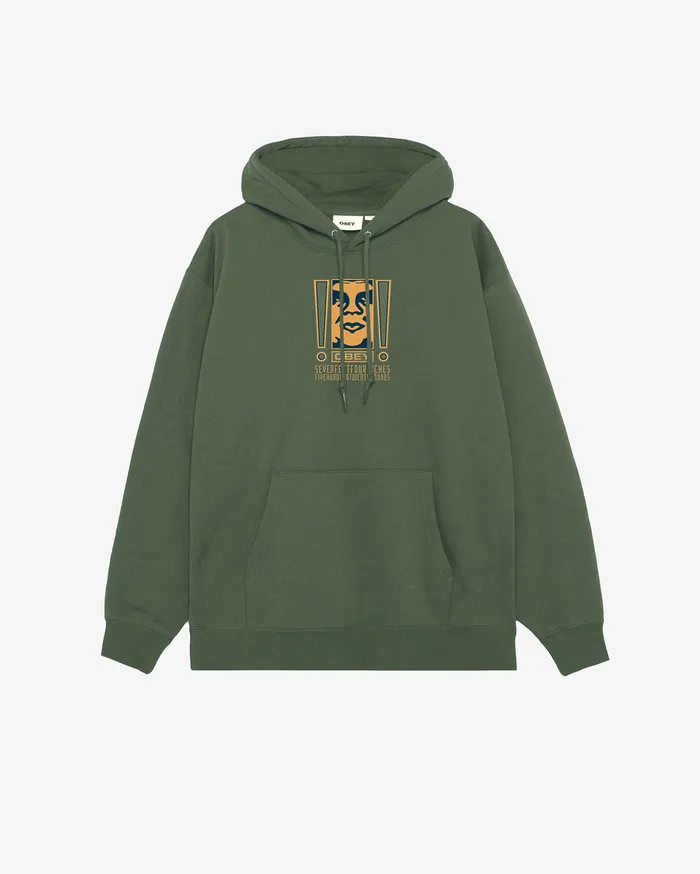 SWEATSHIRTS DOUBLE EXCLAMATION PULLOVER Moss Green OBEY Clothing Men