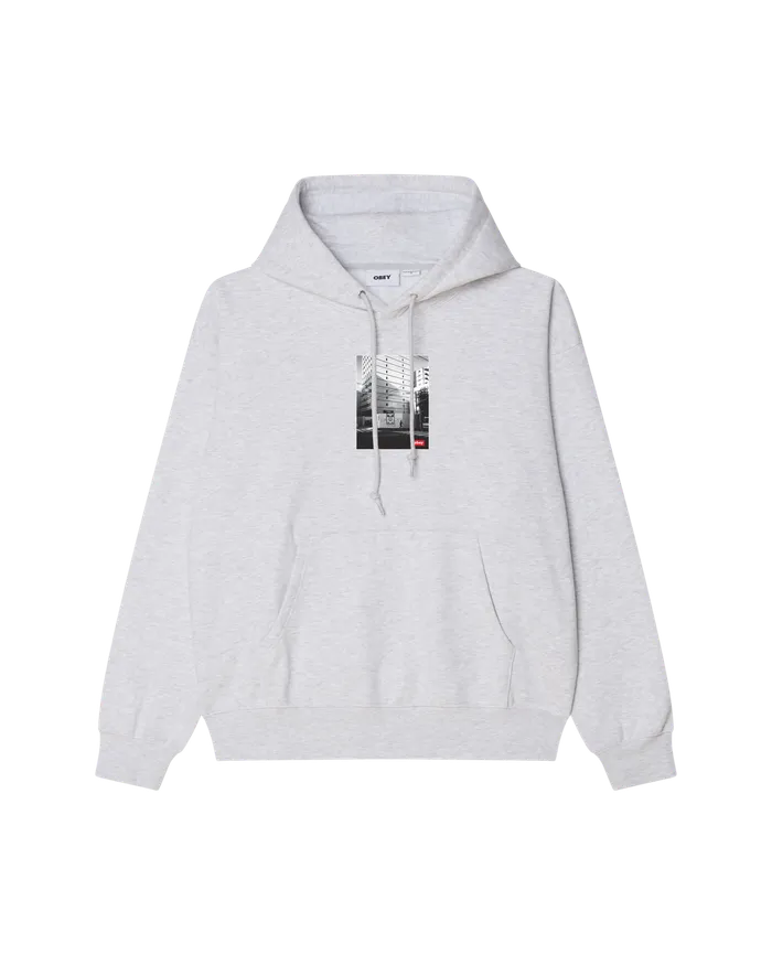 SWEATSHIRTS Men OBEY Clothing OSAKA PHOTO PULLOVER Ash Grey
