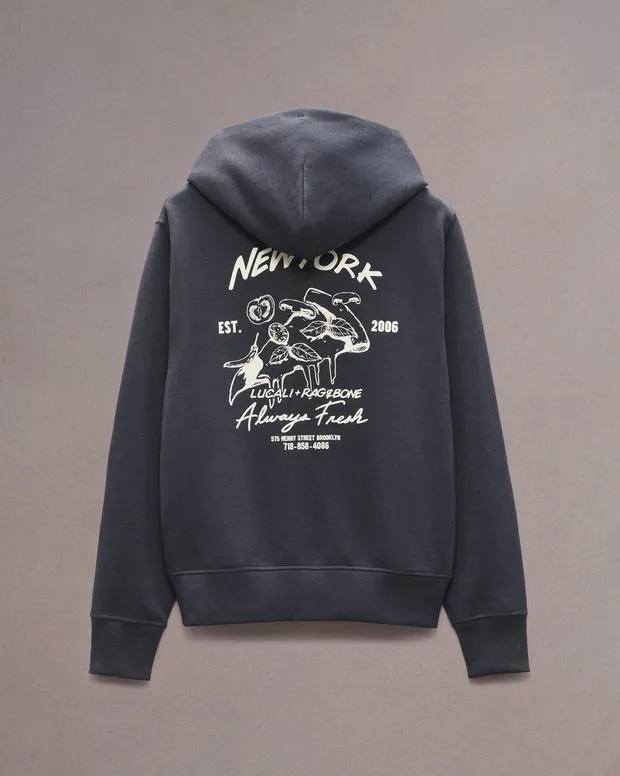 Sweatshirts Men Rag and Bone Lucali Rb Hoodie Black
