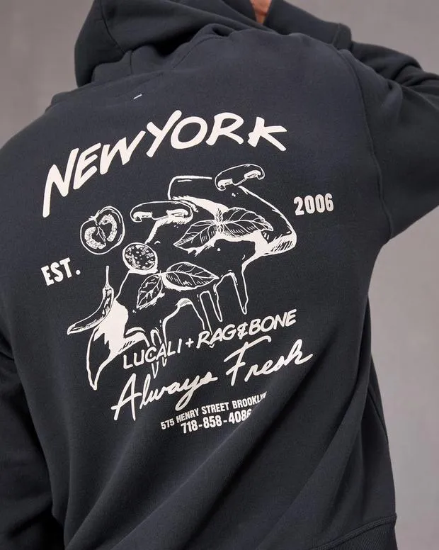 Sweatshirts Men Rag and Bone Lucali Rb Hoodie Black