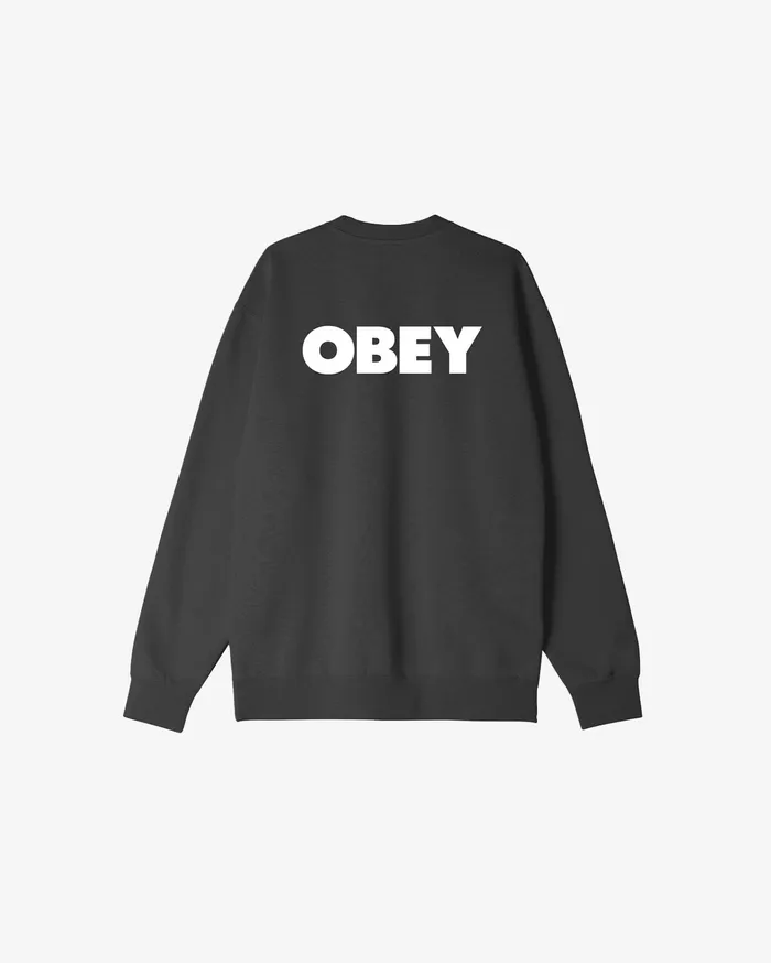 SWEATSHIRTS OBEY Clothing Men OBEY BOLD CREWNECK Black
