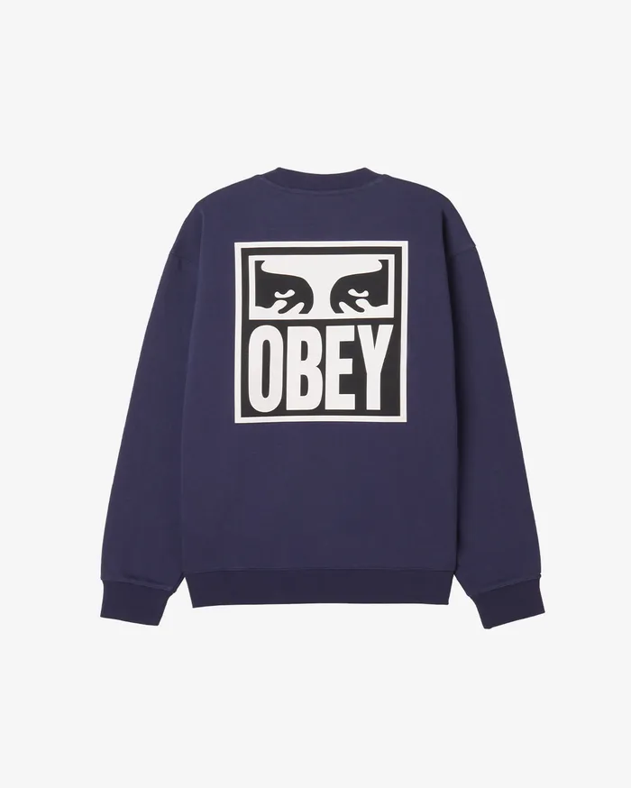 SWEATSHIRTS OBEY Clothing Men OBEY EYES ICON CREWNECK Academy Navy
