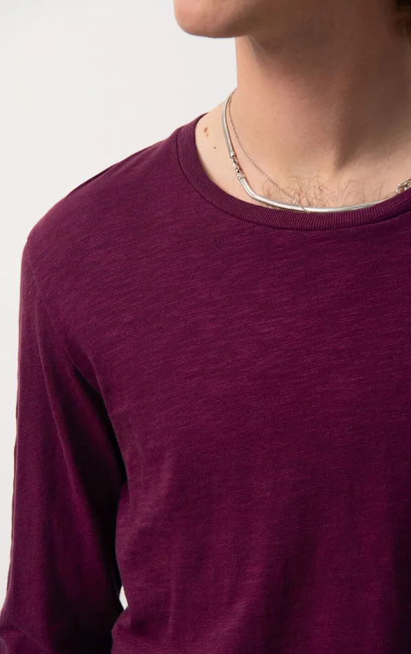 TShirt Bysapick Burgundy Men American Vintage Long Sleeve TShirts TShirt Bysapick Burgundy Men American Vintage Long Sleeve TShirts