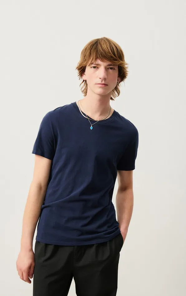 TShirt Gamipy Navy Men American Vintage Short Sleeve TShirts
