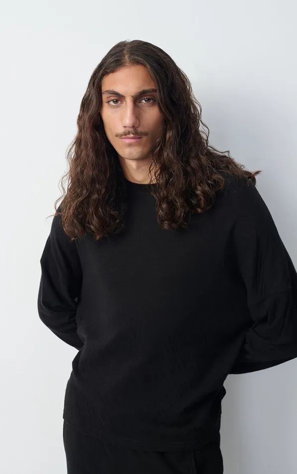TShirt Slycity Black Men American Vintage Long Sleeve TShirts