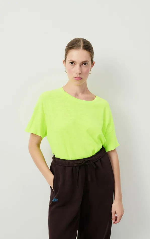 TShirt Sonoma Neon Yellow Women American Vintage Short Sleeve TShirts