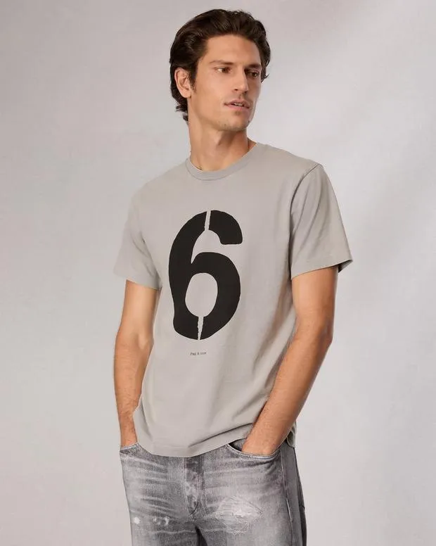 TShirts and Henleys Men Rag and Bone Rb Number 6 TShirt Washed Grey