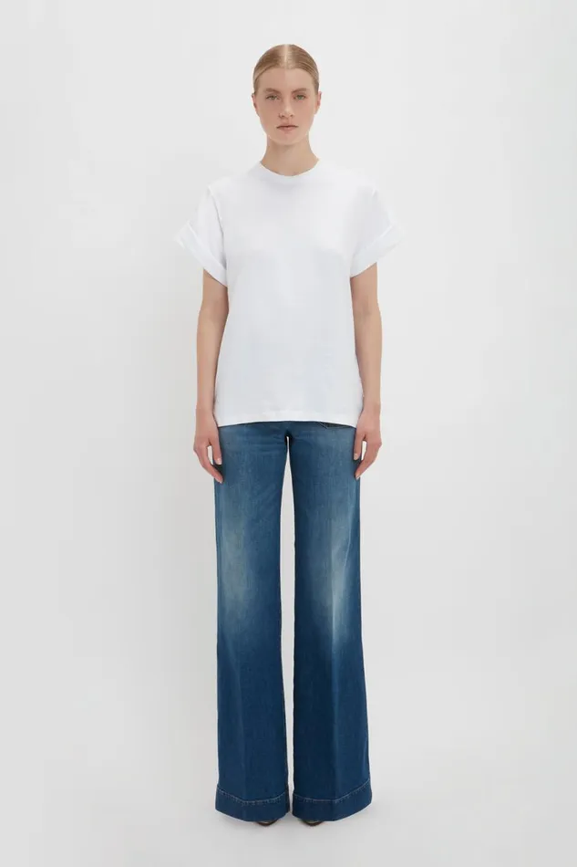 TShirts and Sweatshirts Women Victoria Beckham Asymmetric Relaxed Fit TShirt In White