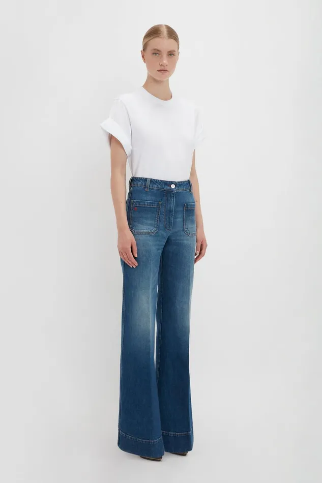 TShirts and Sweatshirts Women Victoria Beckham Asymmetric Relaxed Fit TShirt In White