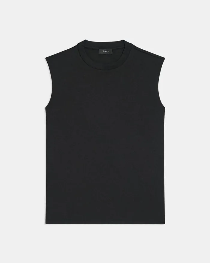 TShirts Tank Tops Women Theory Perfect CutOff Tee In Cotton Jersey Black TShirts Tank Tops Women Theory Perfect CutOff Tee In Cotton Jersey Black
